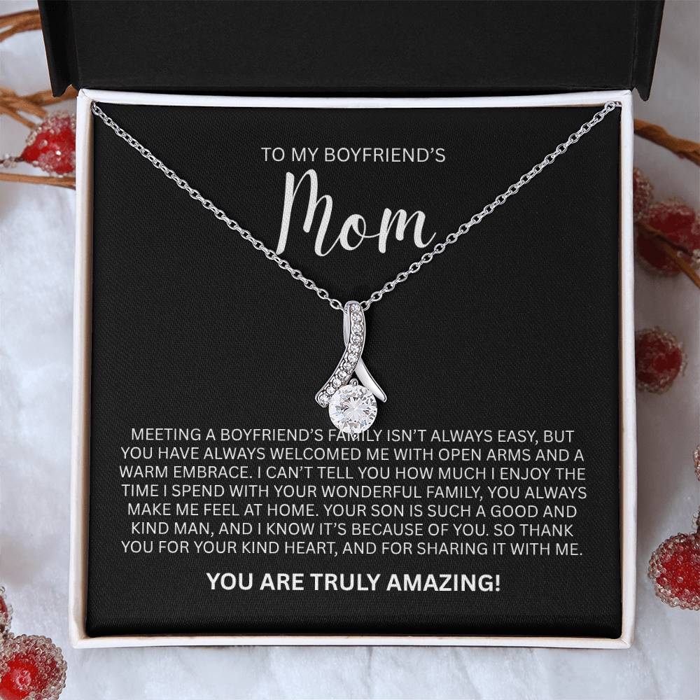 Enchanting Gift "To My Boyfriends Mom" Alluring Beauty Necklace