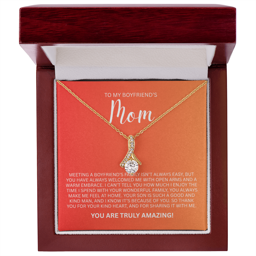 Enchanting Gift "To My Boyfriends Mom" Alluring Beauty Necklace