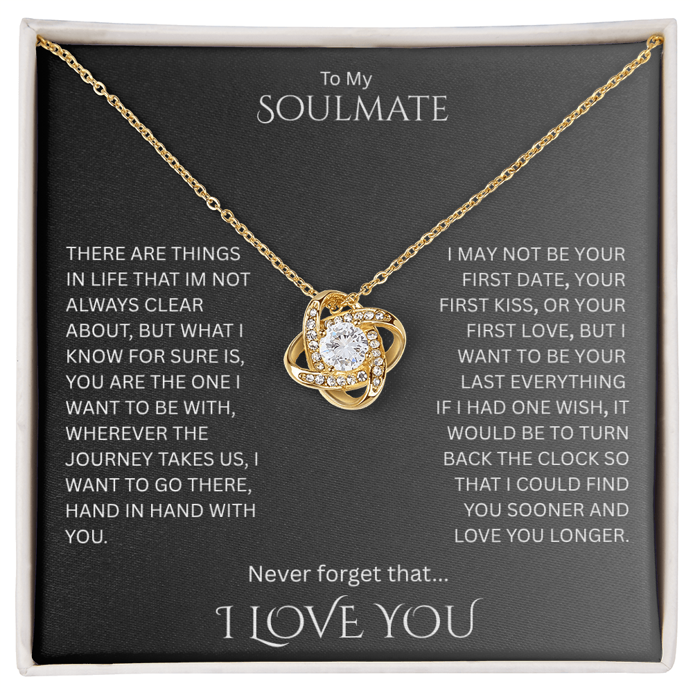 Elegant Gift "To My Soulmate" Love Knot Necklace