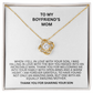 Charming Love Knot Necklace "To My Boyfriends Mother"