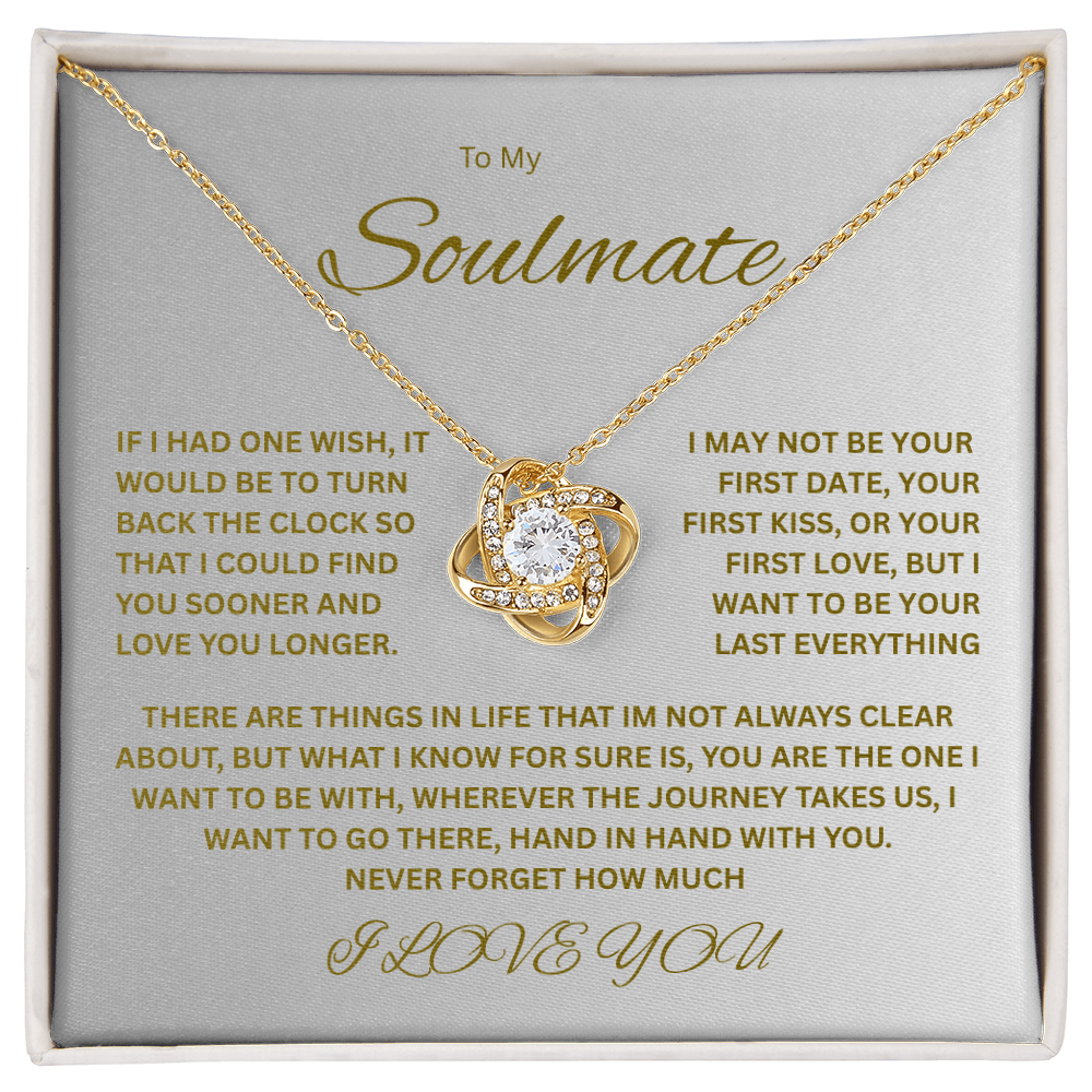 Charming Love Knot Necklace "To My Soulmate"