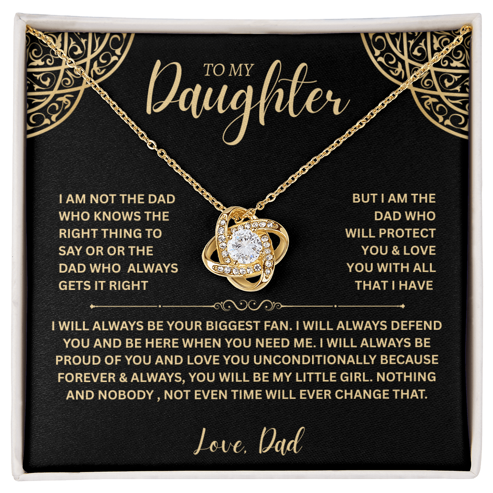 "To My Daughter, Love Dad" Love Gift - Love Knot Necklace
