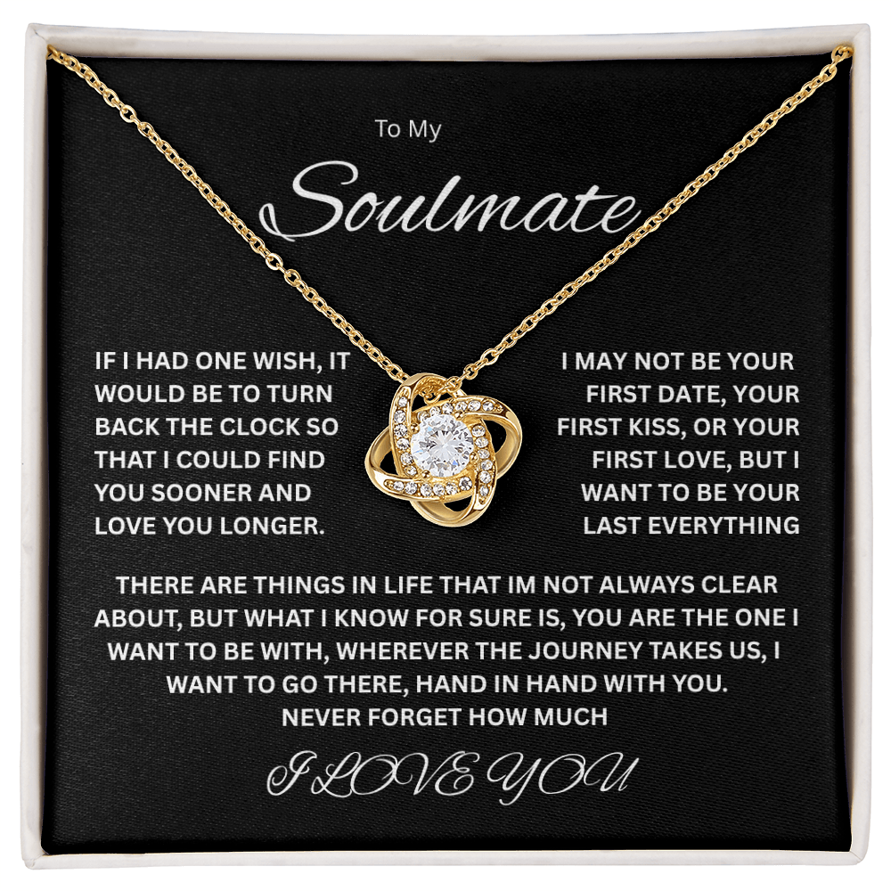 Charming Love Knot Necklace "To My Soulmate"
