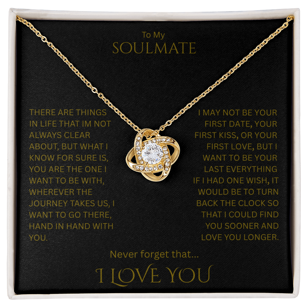 Elegant Gift "To My Soulmate" Love Knot Necklace