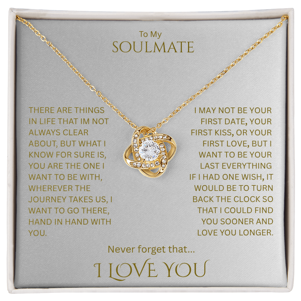 Elegant Gift "To My Soulmate" Love Knot Necklace