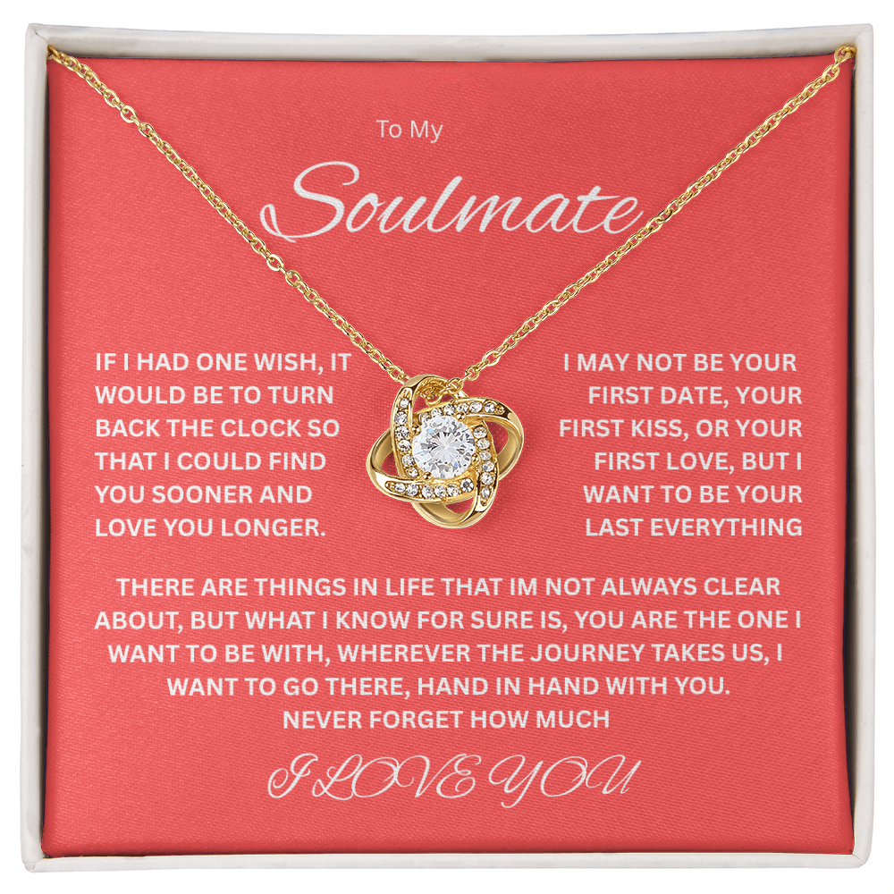Charming Love Knot Necklace "To My Soulmate"