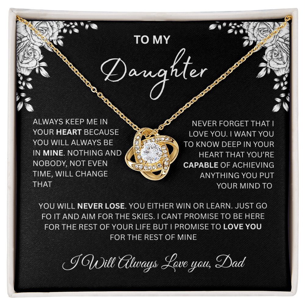 "To My Daughter, Love Dad" Gift - Love Knot Necklace