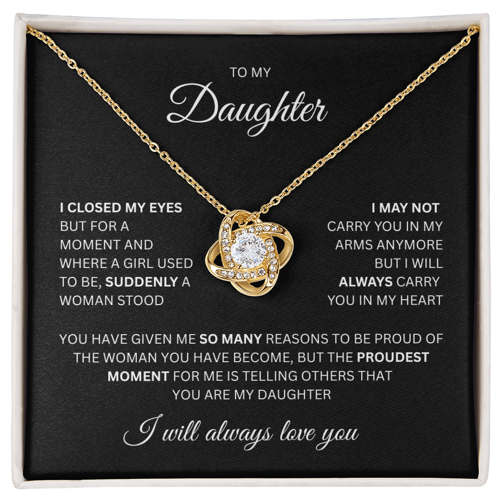Breathtaking Daughter Gift Love Knot Necklace "So Many Reasons"