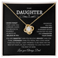 Daughter Gift "Never Forget, Love Dad" Love Knot Necklace