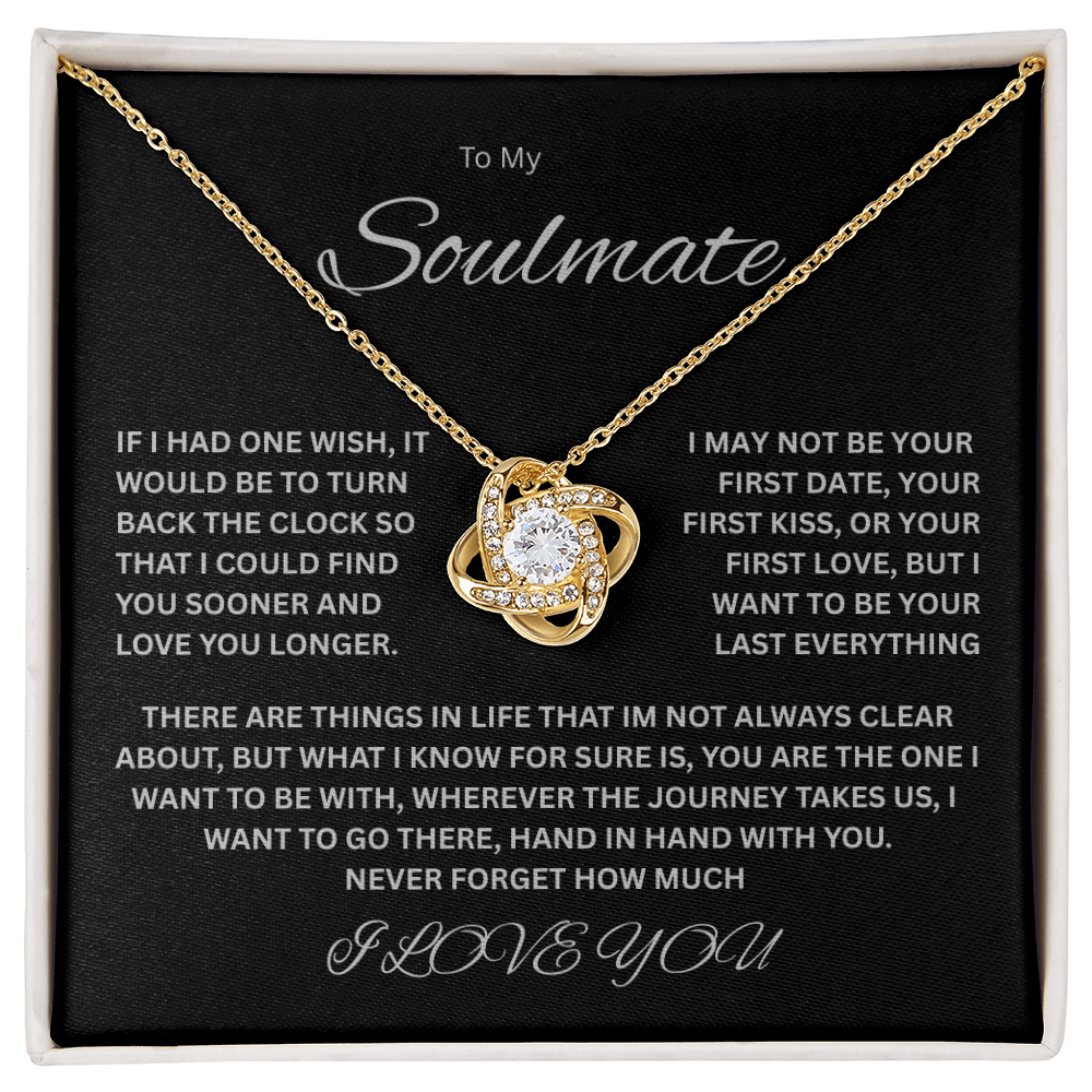 Charming Love Knot Necklace "To My Soulmate"