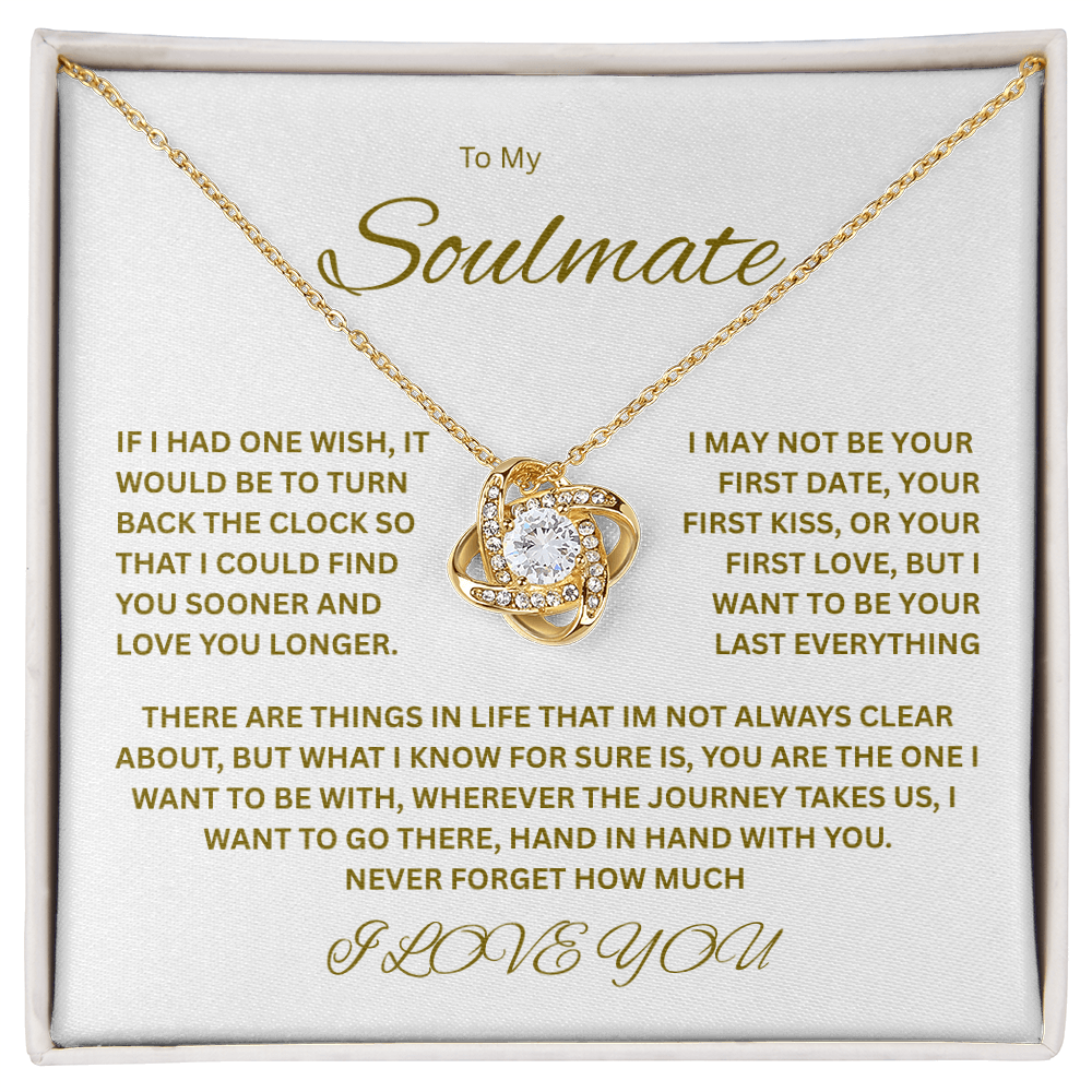 Charming Love Knot Necklace "To My Soulmate"