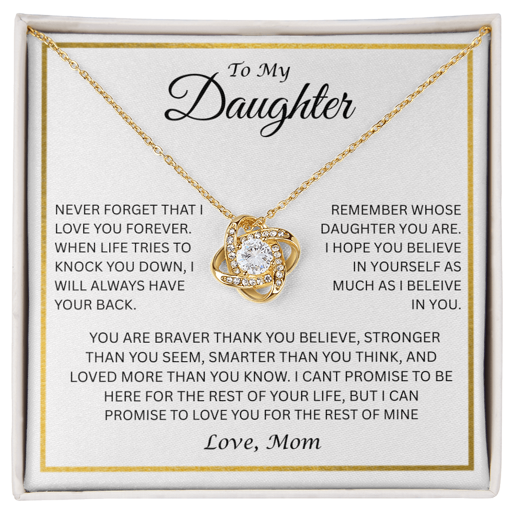 Captivating Gift for Daughter Love Knot Necklace "To My Daughter, Love Mom"