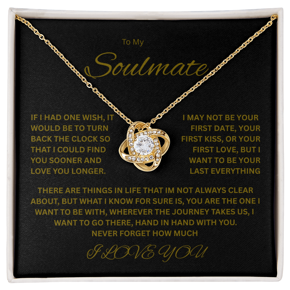 Charming Love Knot Necklace "To My Soulmate"