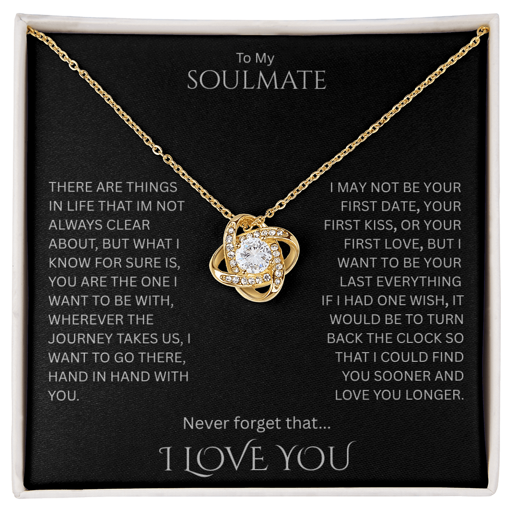 Elegant Gift "To My Soulmate" Love Knot Necklace