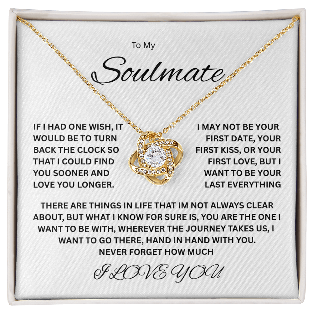 Charming Love Knot Necklace "To My Soulmate"