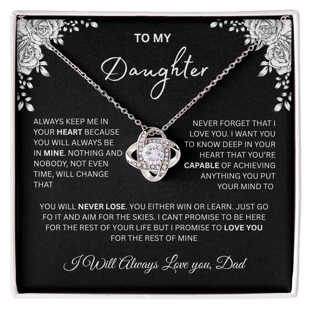 "To My Daughter, Love Dad" Gift - Love Knot Necklace