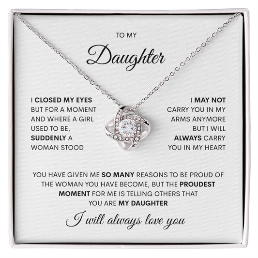 Extraordinary Gift for Daughter "So Many Reasons" Love Knot Necklace