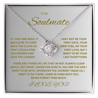 Charming Love Knot Necklace "To My Soulmate"