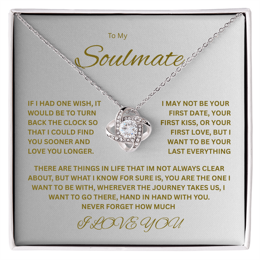 Charming Love Knot Necklace "To My Soulmate"