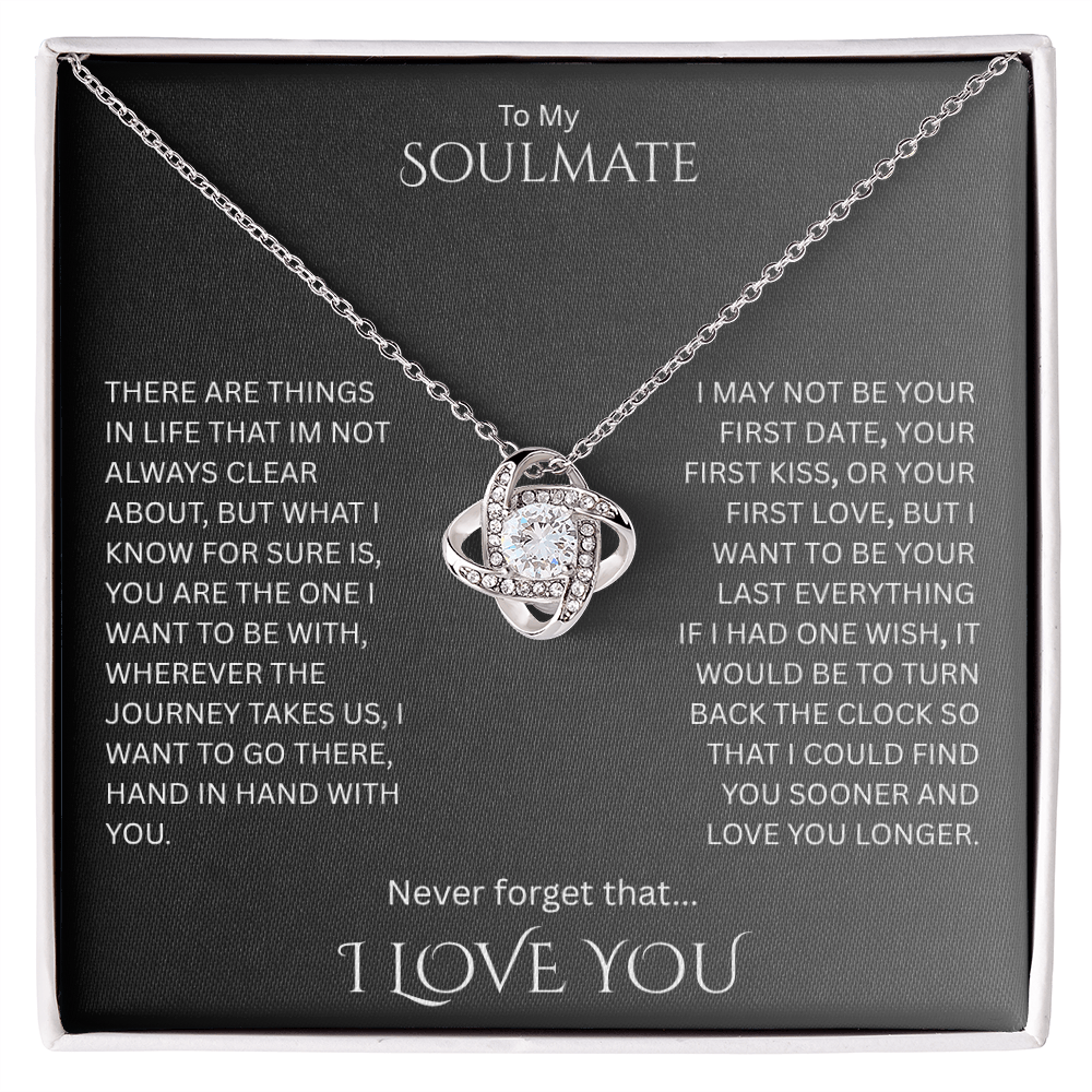 Elegant Gift "To My Soulmate" Love Knot Necklace