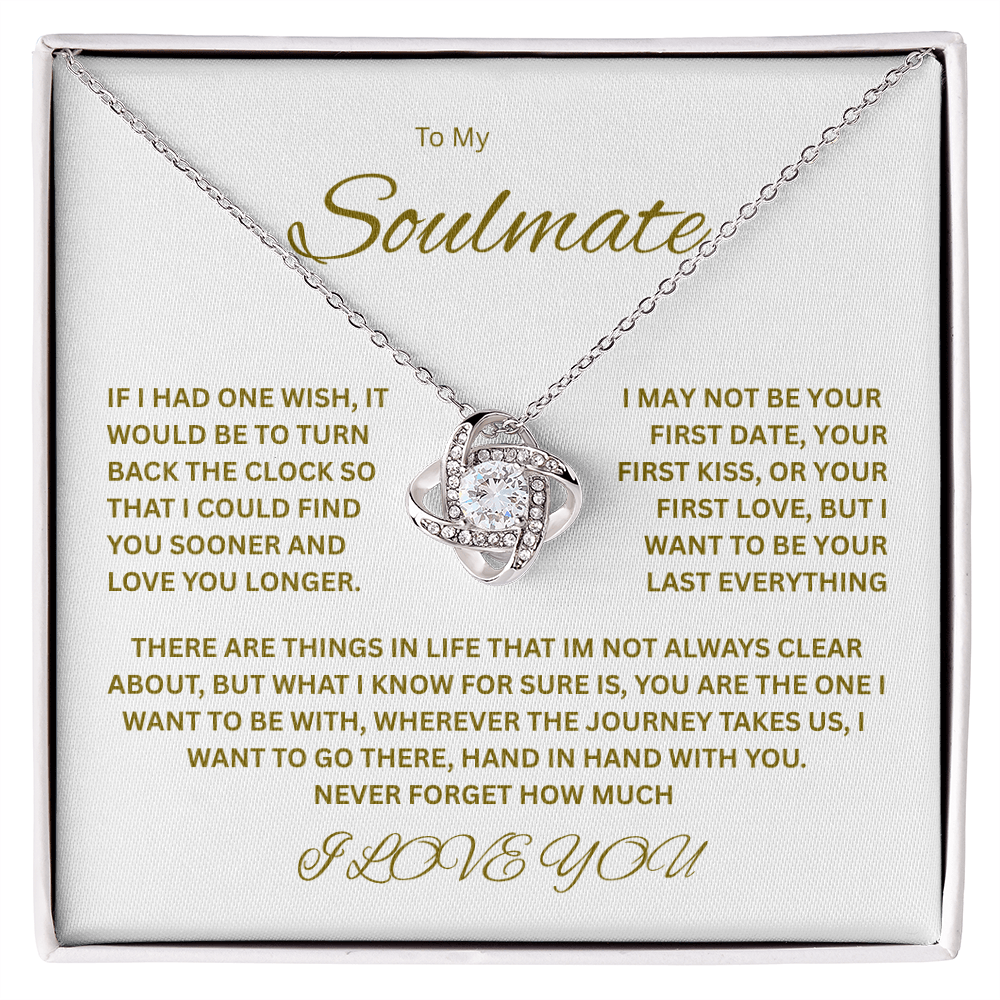 Charming Love Knot Necklace "To My Soulmate"