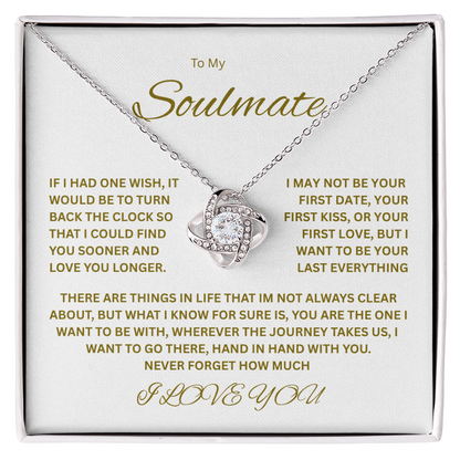 Charming Love Knot Necklace "To My Soulmate"