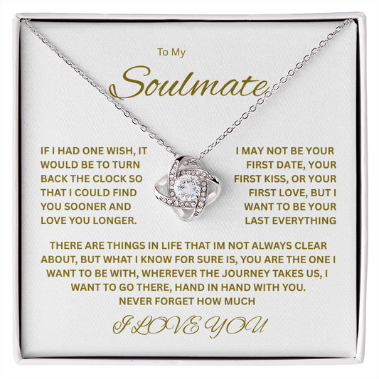 Charming Love Knot Necklace "To My Soulmate"