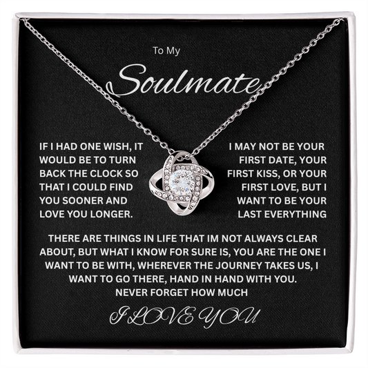 Charming Love Knot Necklace "To My Soulmate"