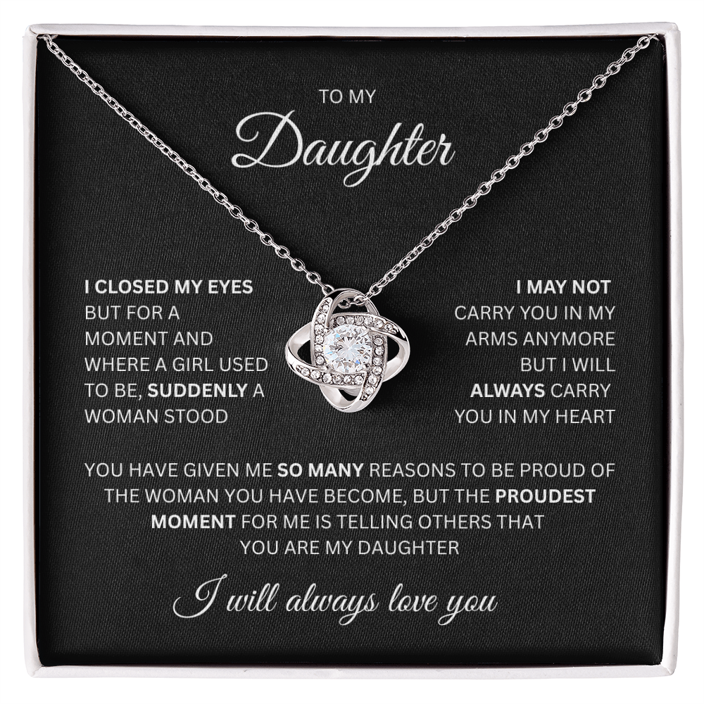 Breathtaking Daughter Gift Love Knot Necklace "So Many Reasons"