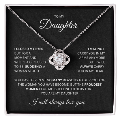 Breathtaking Daughter Gift Love Knot Necklace "So Many Reasons"