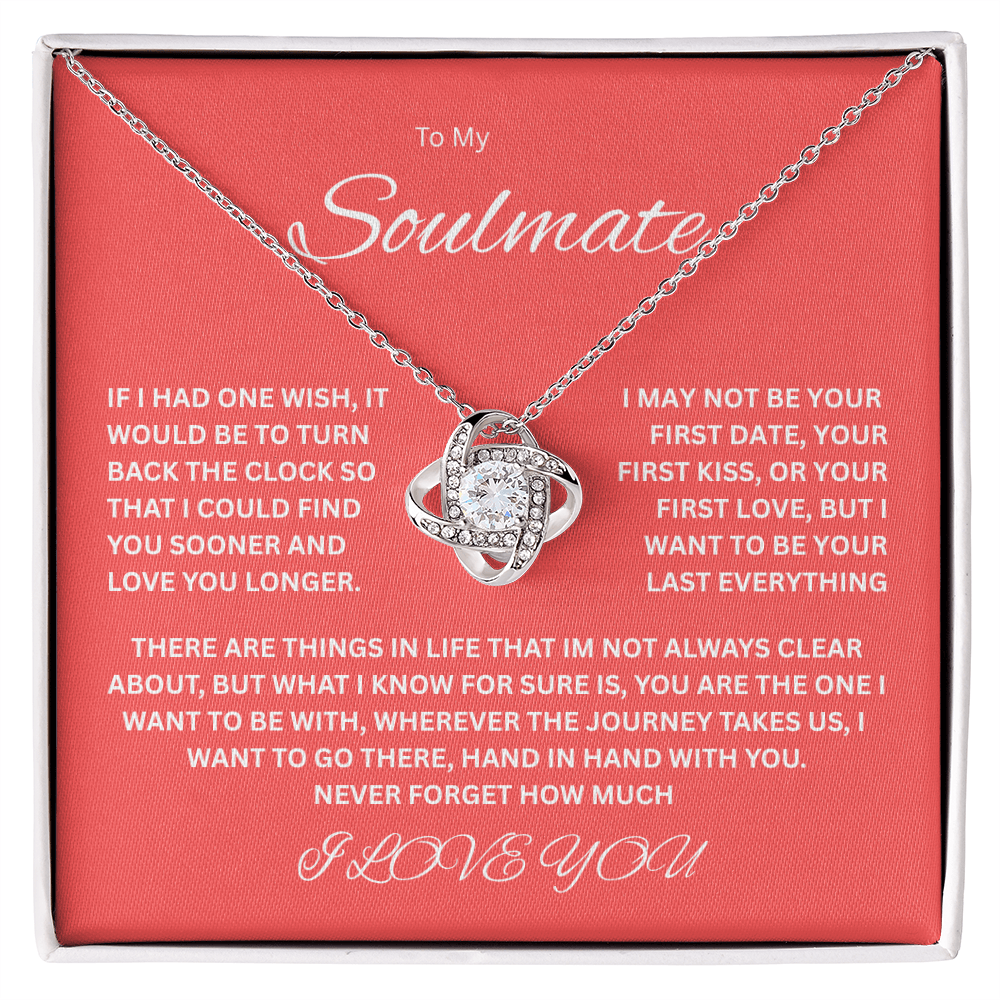 Charming Love Knot Necklace "To My Soulmate"