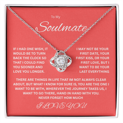 Charming Love Knot Necklace "To My Soulmate"