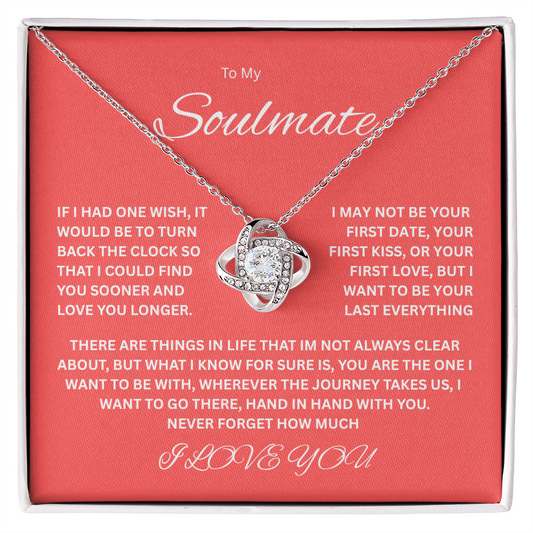 Charming Love Knot Necklace "To My Soulmate"