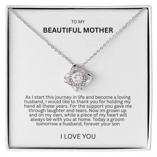 Graceful Gift "To My Beautiful Mother" Love Knot Necklace