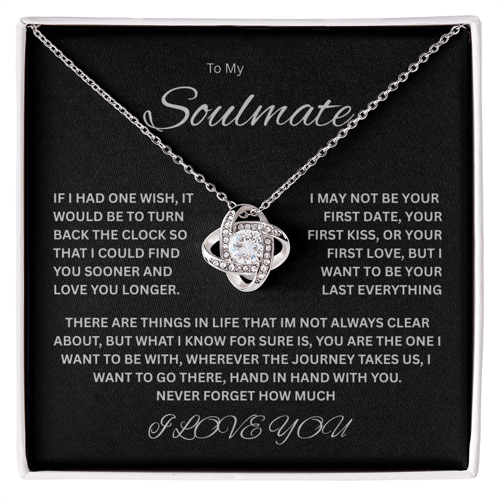 Charming Love Knot Necklace "To My Soulmate"