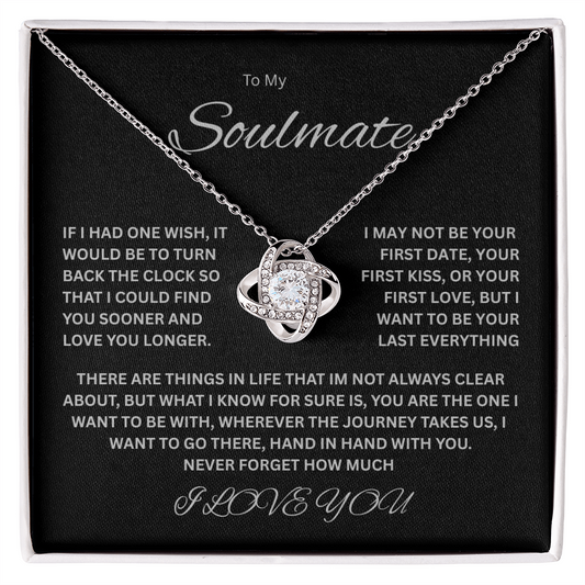 Charming Love Knot Necklace "To My Soulmate"