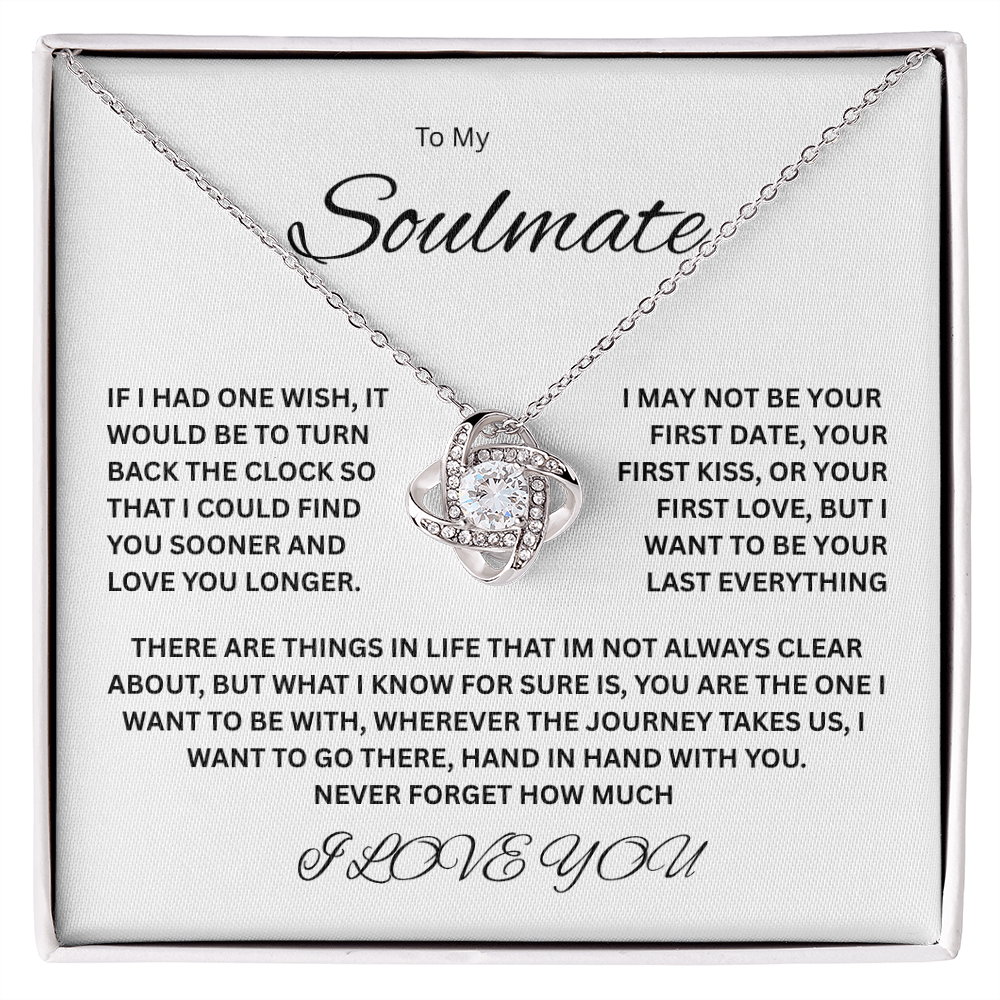 Charming Love Knot Necklace "To My Soulmate"