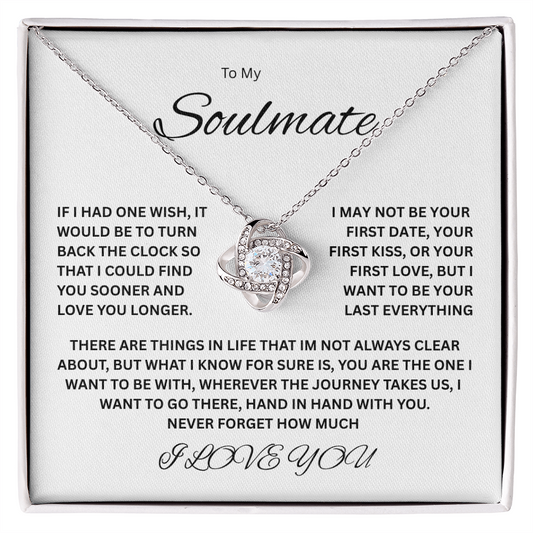 Charming Love Knot Necklace "To My Soulmate"