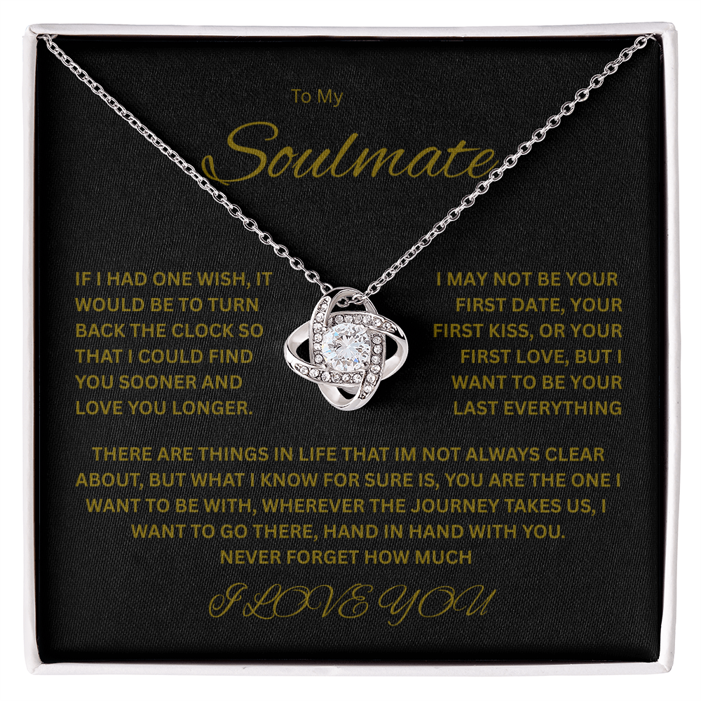 Charming Love Knot Necklace "To My Soulmate"