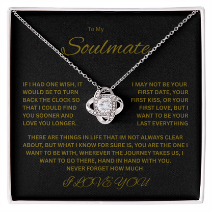 Charming Love Knot Necklace "To My Soulmate"