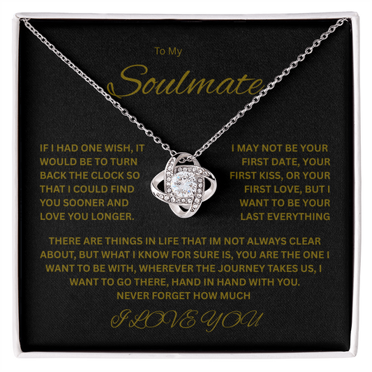 Charming Love Knot Necklace "To My Soulmate"