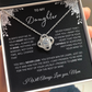 Gift for Daughter "I will Always Love You, Mom" Love Knot Necklace