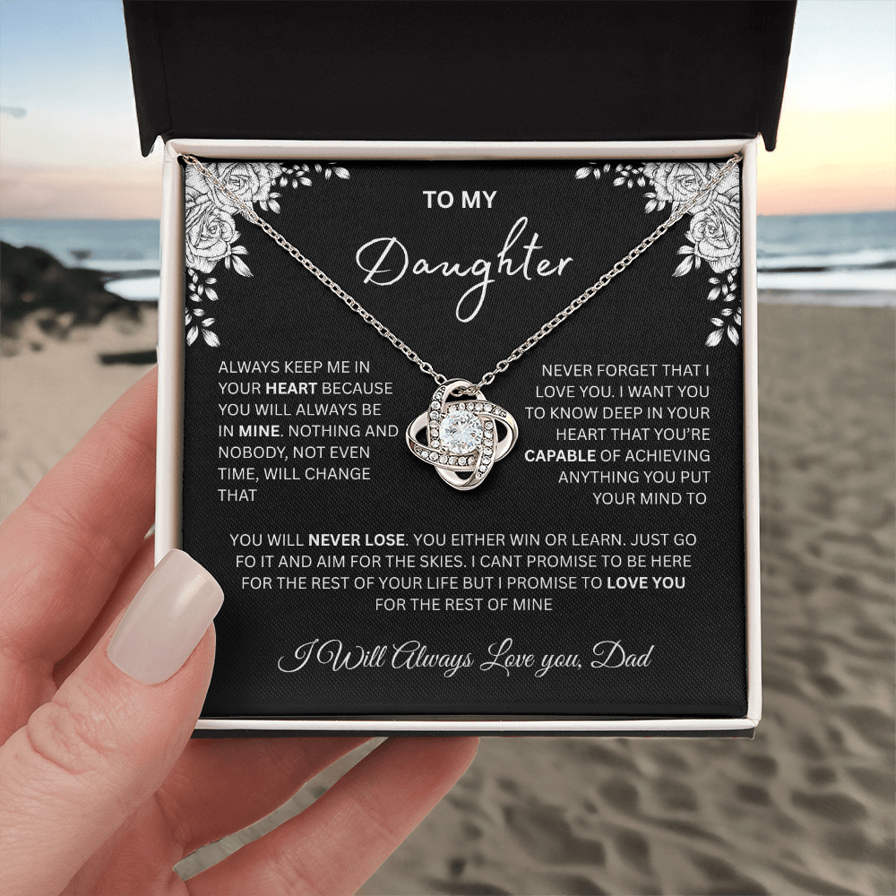 "To My Daughter, Love Dad" Gift - Love Knot Necklace