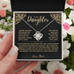 "To My Daughter, Love Mom" Love Gift Love Knot Necklace