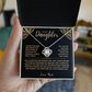"To My Daughter, Love Mom" Love Gift Love Knot Necklace