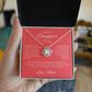 Sparkling Gift for Daughter "To My Beautiful Daughter, Love Mom" Love Knot Necklace