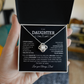 Daughter Gift "Never Forget, Love Dad" Love Knot Necklace