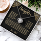 "To My Daughter, Love Dad" Love Gift - Love Knot Necklace