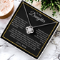 Elegant Gift for Daughter " To My Daughter, Love Mom" Love Knot Necklace