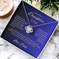 Gift for Daughter " To My Beautiful Daughter, Love Dad" Love Knot Necklace